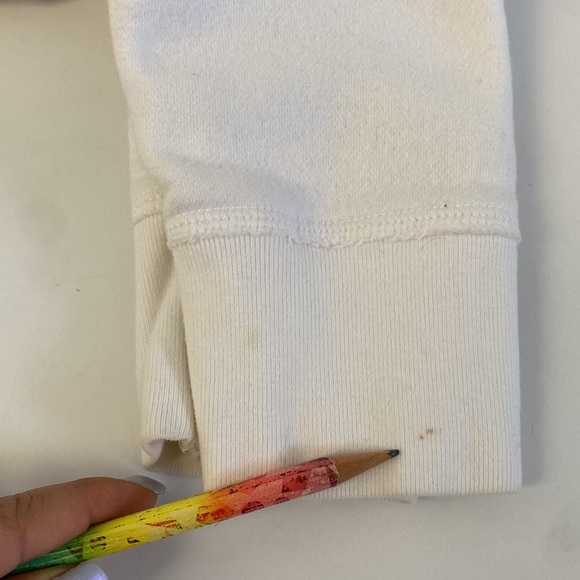 2/$25White casual comfy Aeropostale zip up waffle lined hooded sweater sz medium - Picture 8 of 11